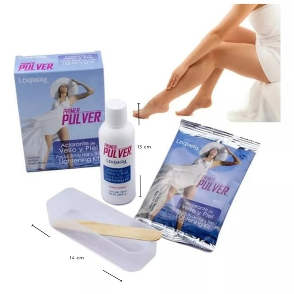 2 LOQUAY Primer Pulver  skin lightening kit aclarante de vello - Picture 6 of 7